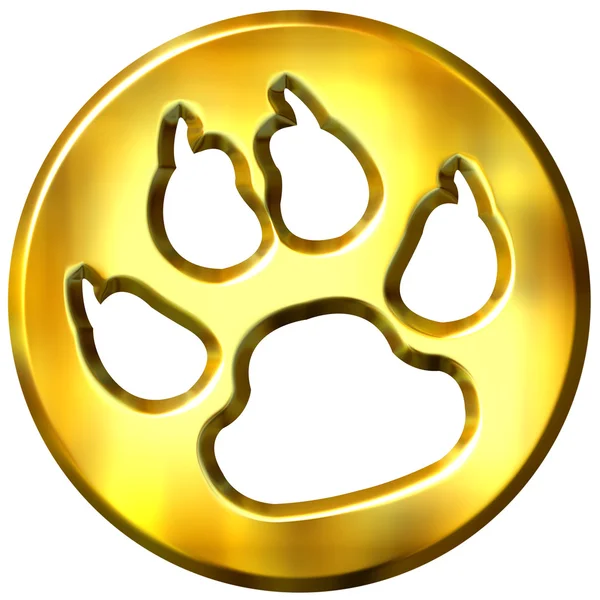 3D goldgerahmter Hundedruck — Stockfoto
