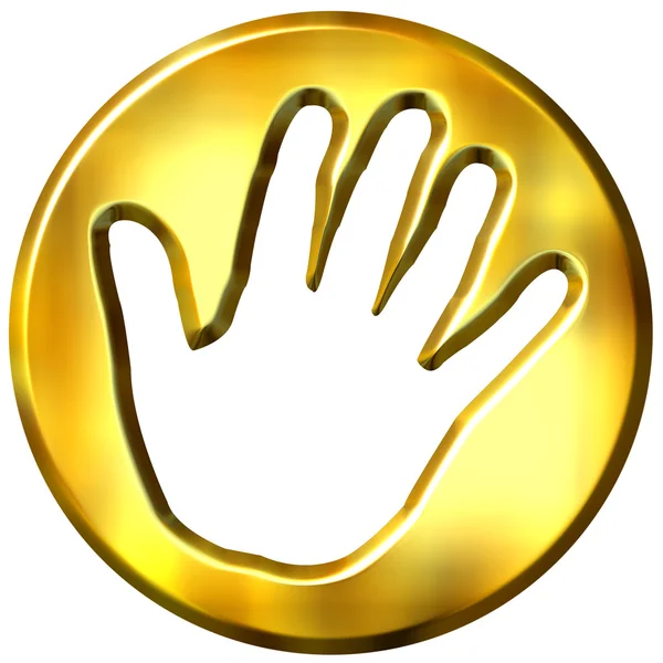 Impressão de mão moldada dourada 3D — Fotografia de Stock