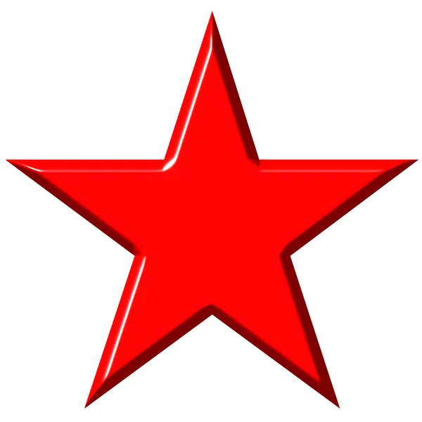 3D Cummunista Estrella Roja — Foto de Stock