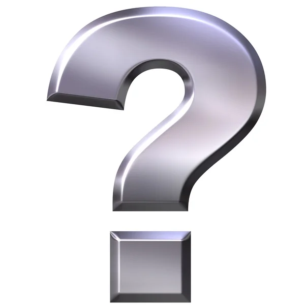 3D Silver Question Mark — Stock Photo, Image
