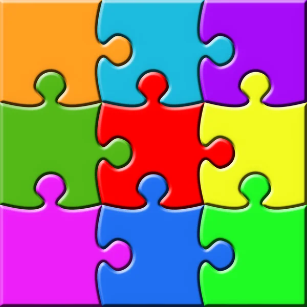 Quebra-cabeça colorido 3x3 — Fotografia de Stock