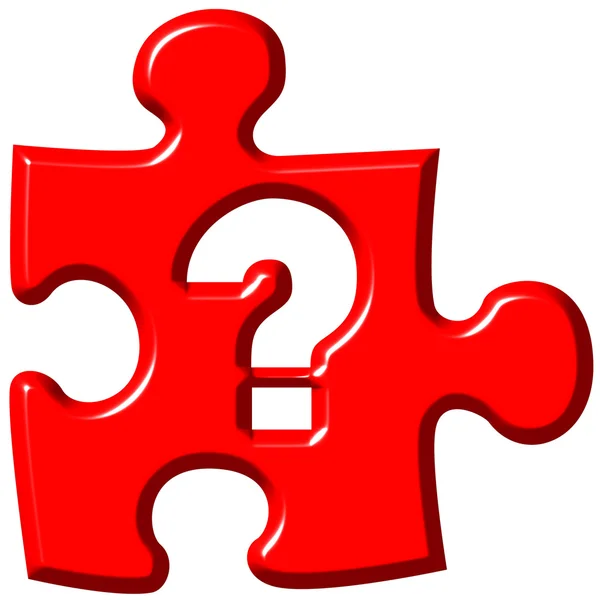 Pytanie Mark Puzzle kawałek — Zdjęcie stockowe