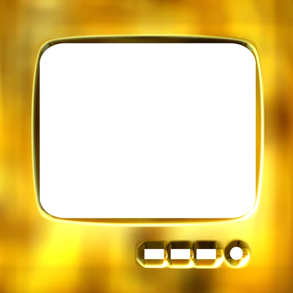 Marco de TV de oro 3D — Foto de Stock