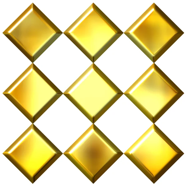 Diamantes dourados 3D — Fotografia de Stock