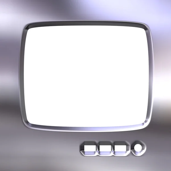 电视的银相框 — 图库照片