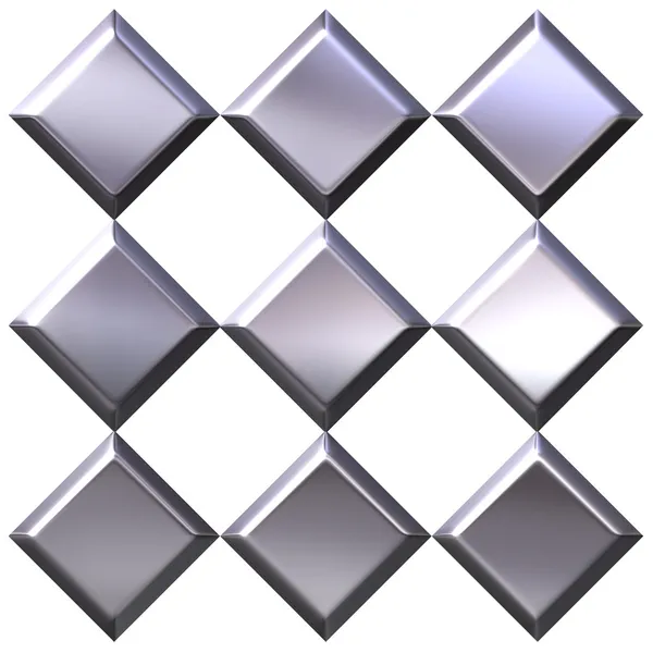 Diamantes de plata 3D —  Fotos de Stock