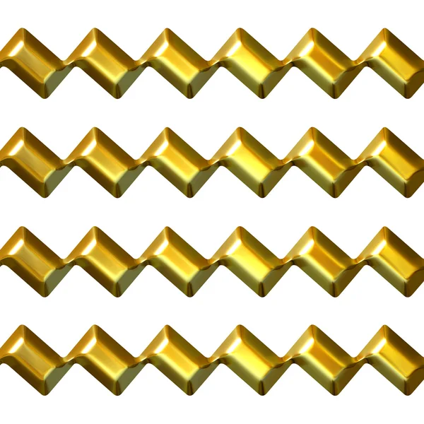 3 d の黄金ジグザグ ジグザグ テクスチャ — ストック写真