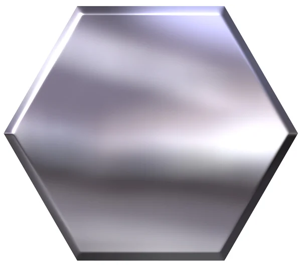 3D silver Hexagon — Stockfoto
