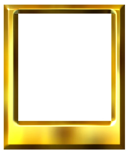 3D Golden Photo Frame — Stock Photo, Image