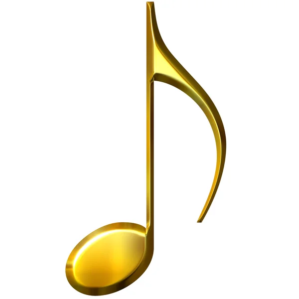 3D Golden Eighth Note — Stock Photo, Image