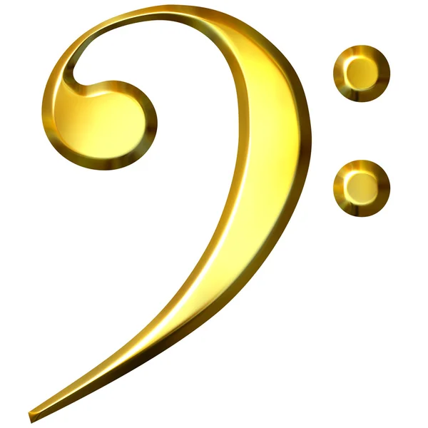 3D Golden Bass Clef — Stock Photo, Image