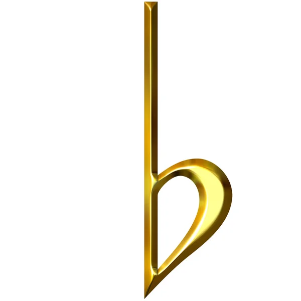 Símbolo plano dourado 3D — Fotografia de Stock