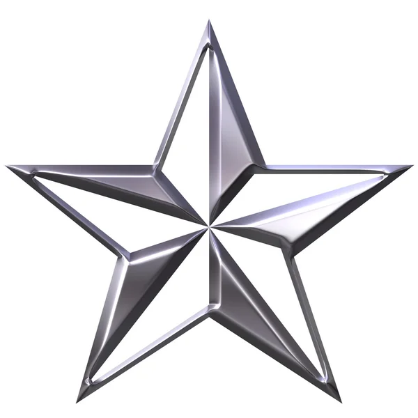 3D Silver Star — Stock Photo, Image