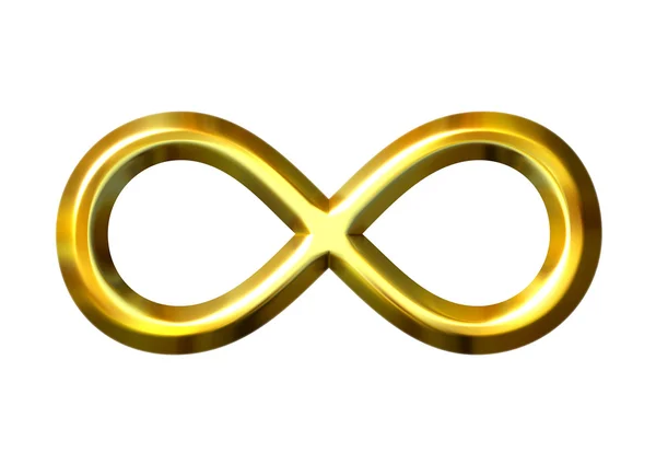 Símbolo infinito dorado 3D — Foto de Stock