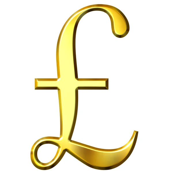 3D gyllene pund symbol — Stockfoto