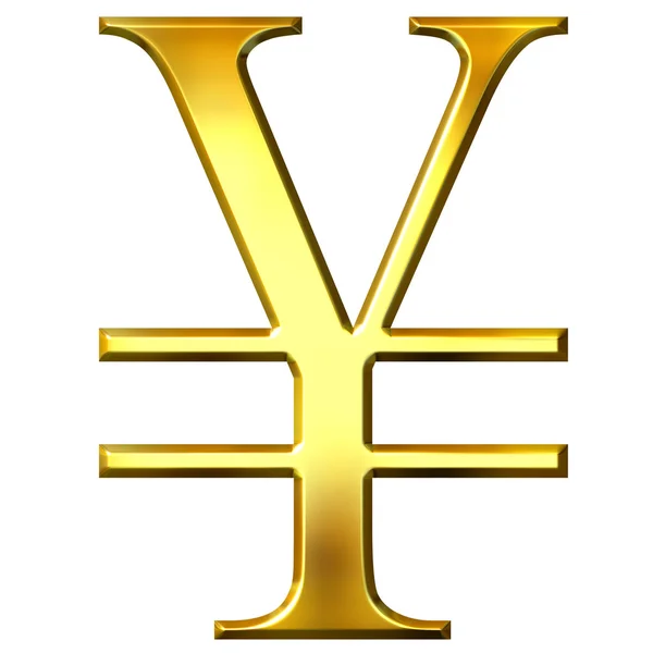 Símbolo de Yen dorado 3D —  Fotos de Stock