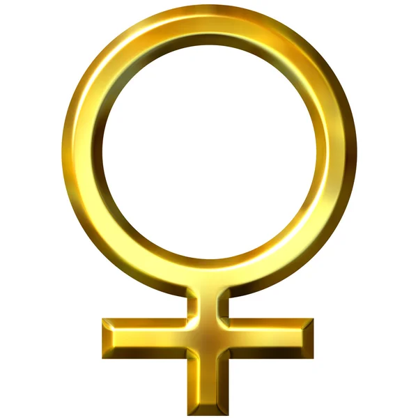 Symbole féminin doré 3D — Photo
