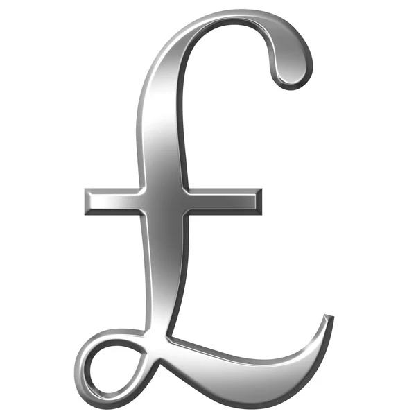 3D stříbrného libru symbol — Stock fotografie