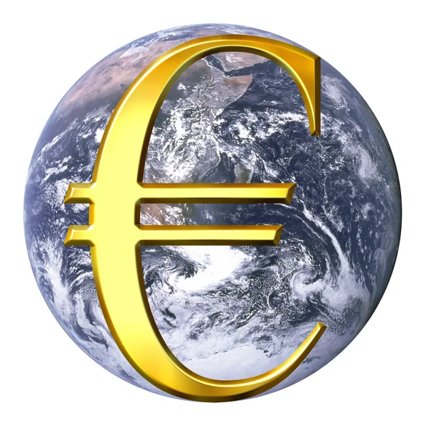 Euro over earth — Stock Photo, Image