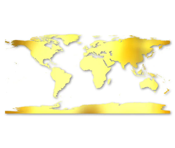 3d Golden Mapa do Mundo — Fotografia de Stock