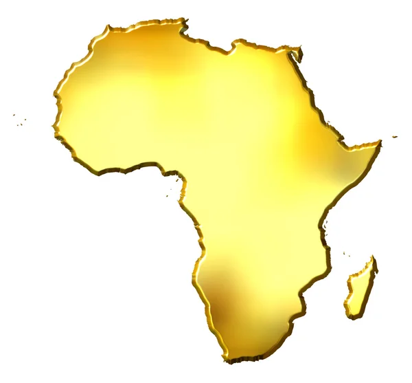 Africa 3d Golden Map — Stock Photo, Image