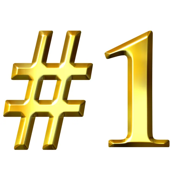 3D Golden Number 1 — Stock Photo, Image