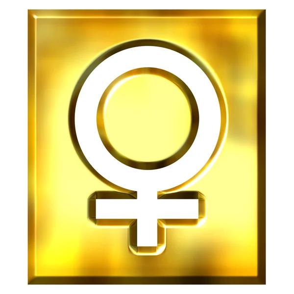 3D Altın dişi sembolü işareti — Stok fotoğraf