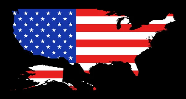 Amerikaanse vlaggenkaart — Stockfoto