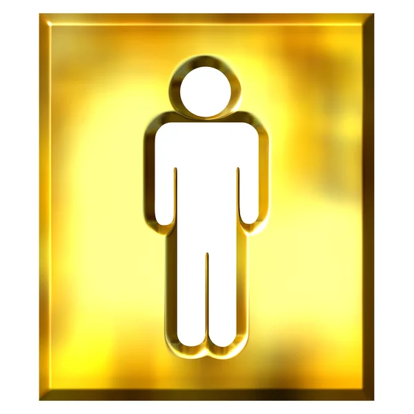 3D arany férfi jele — Stock Fotó