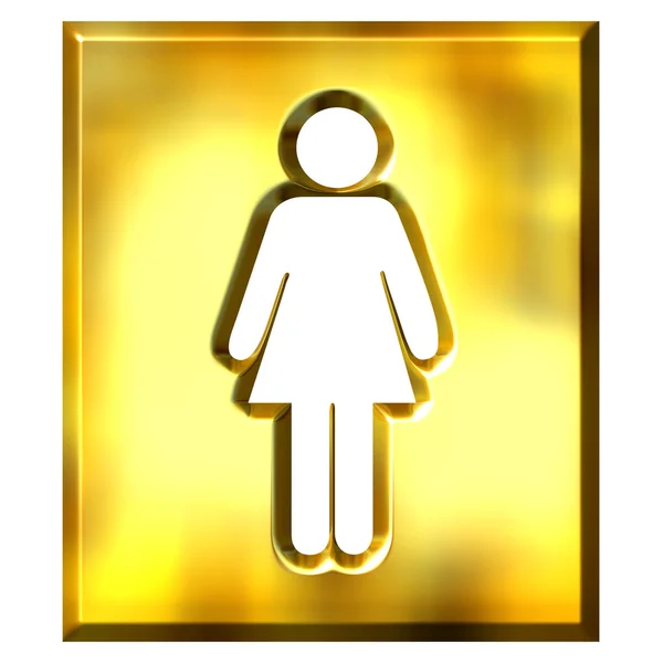 3D gyllene kvinnliga tecken — Stockfoto