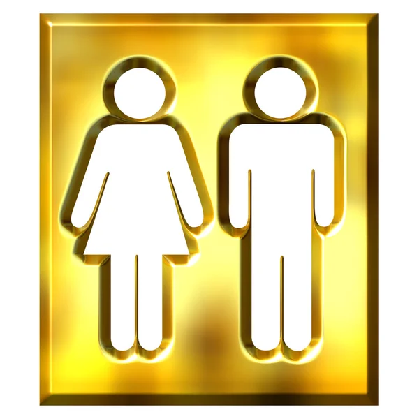3D-gouden unisex teken — Stockfoto