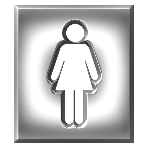 3D срібний жіночий знак — стокове фото