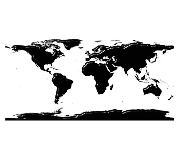 反射と 3 d の世界地図シルエット — ストック写真