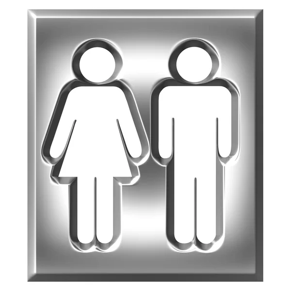 3D ασημένια unisex σημάδι — Φωτογραφία Αρχείου