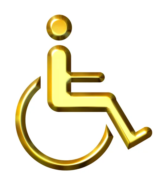 Símbolo de necesidades especiales de oro 3D — Foto de Stock