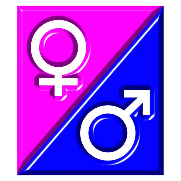 3D znak unisex — Zdjęcie stockowe