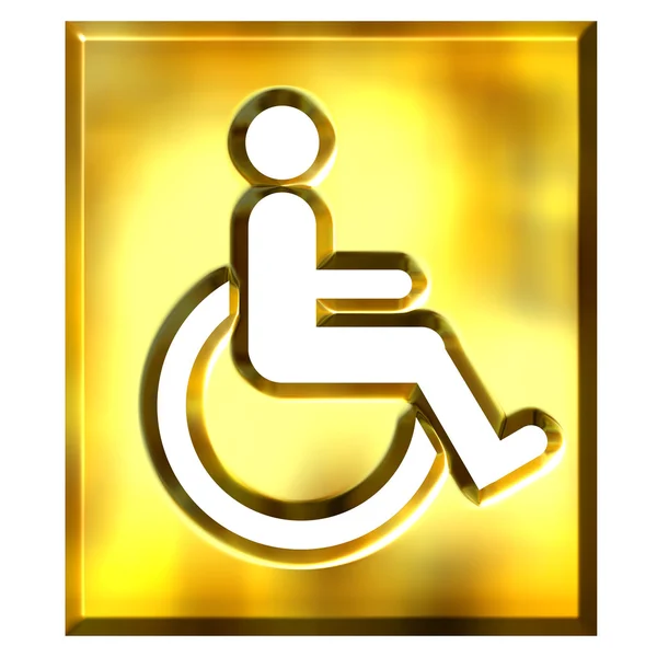 3D-gouden "special needs" teken — Stockfoto