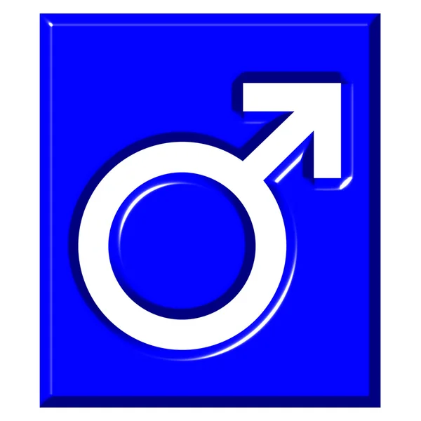 Signo de símbolo masculino 3D — Foto de Stock