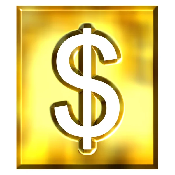 3D Golden Framed Dollar Sign — Stok fotoğraf