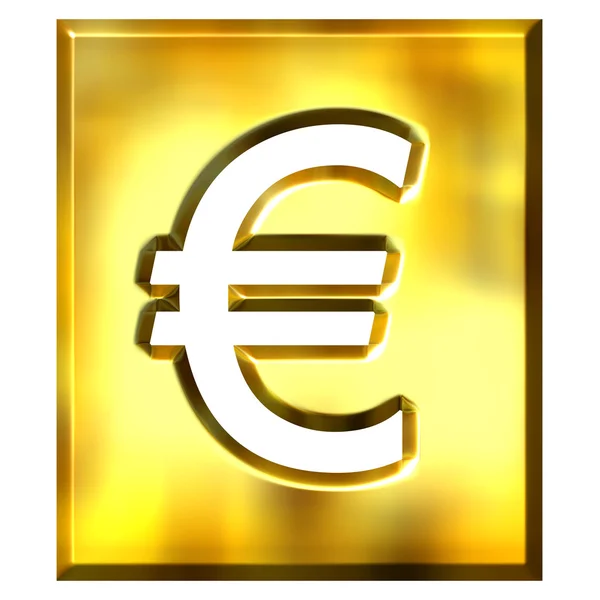 3d dourado emoldurado Euro sinal — Fotografia de Stock