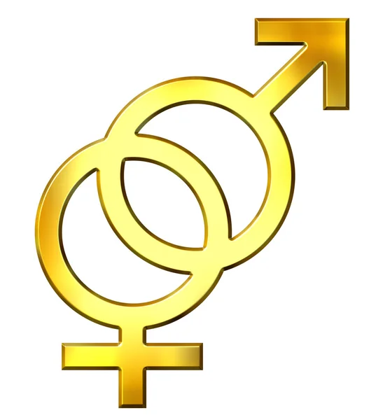 3D Golden Gender Union — Stock Photo, Image