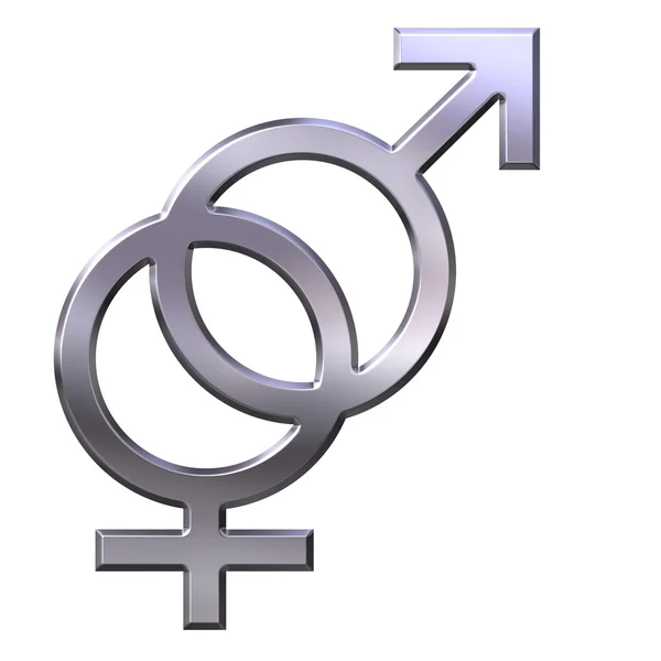 3D Silver Gender Union — Stock Photo, Image