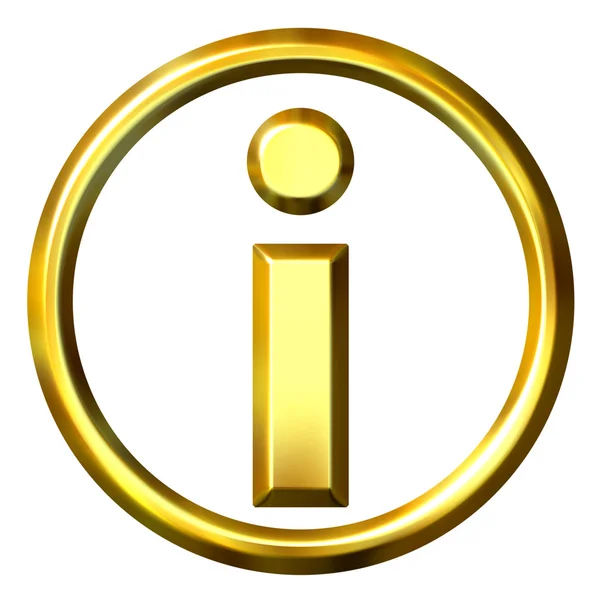 3D zlatý informace symbol — Stock fotografie