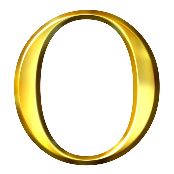 3D złoty grecka litera omikron — Zdjęcie stockowe