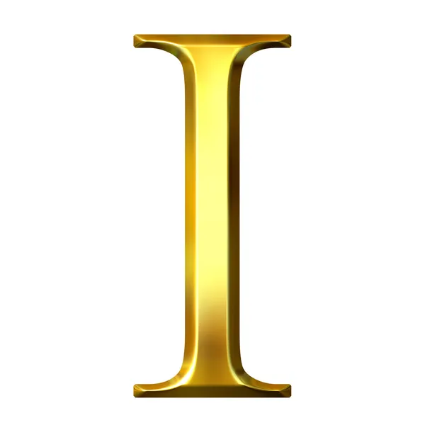 3d goldenen griechischen Buchstaben Jota — Stockfoto
