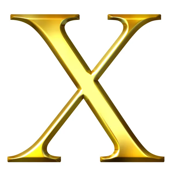 3d goldenen griechischen Buchstaben chi — Stockfoto