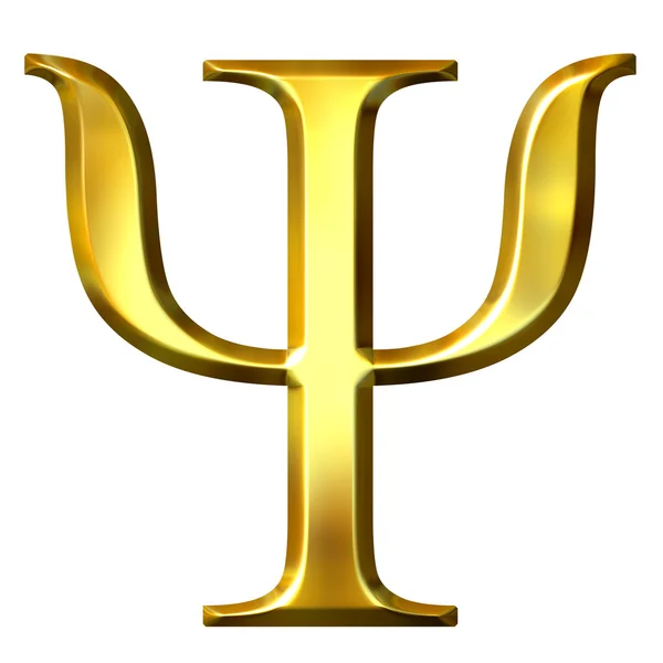 3D altın Yunanca harf psi — Stok fotoğraf