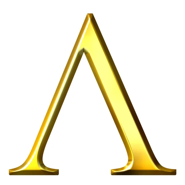 3D Golden Greek Letter Lambda — Stock Photo, Image