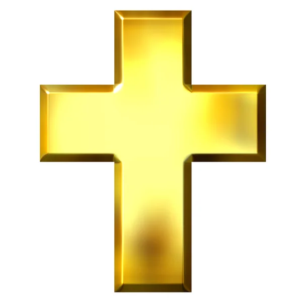 Croce d'oro 3D — Foto Stock