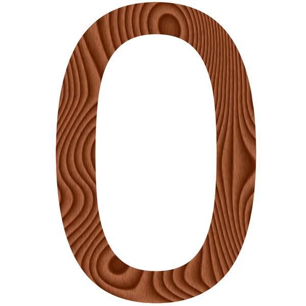 Wooden Number 0 — Stock Photo, Image